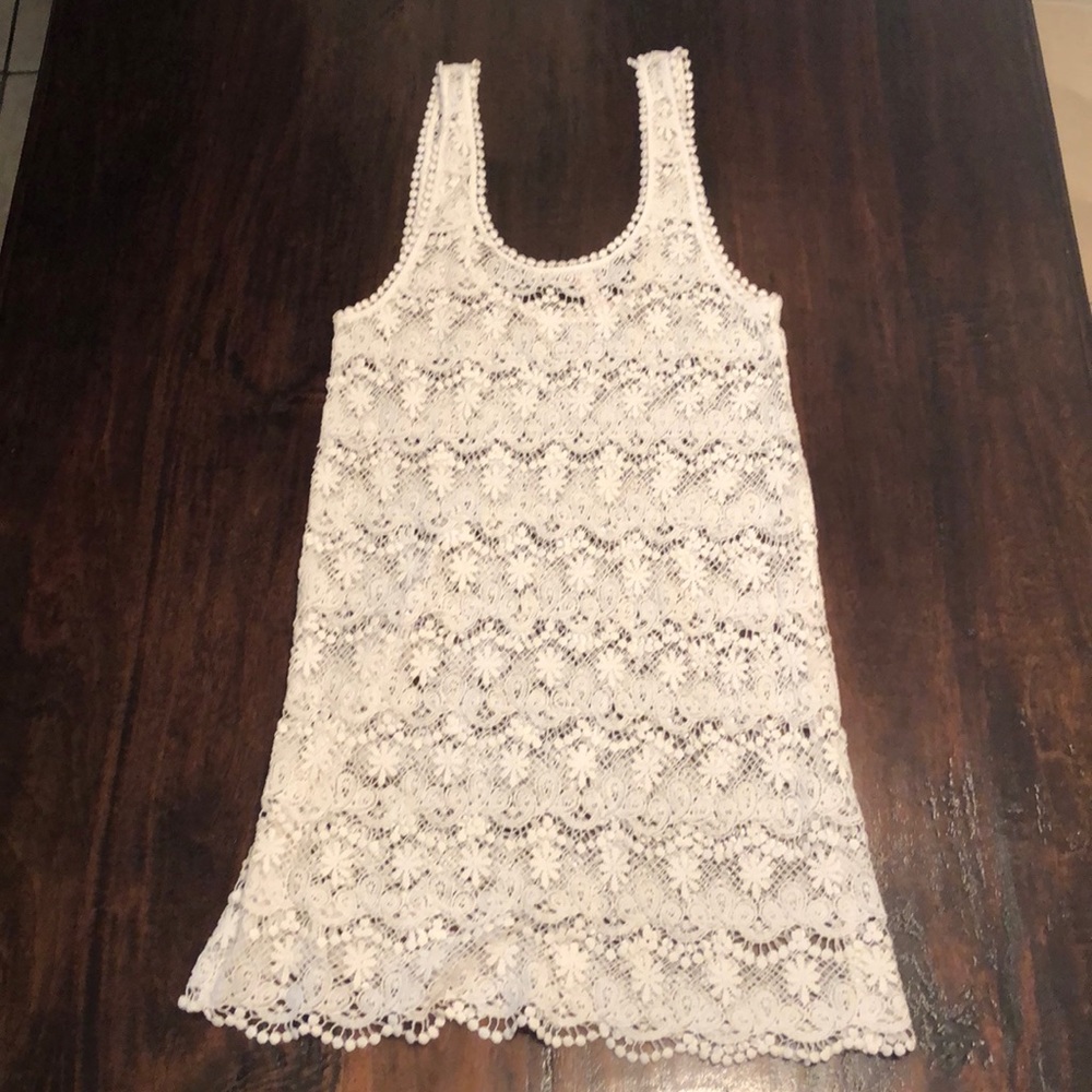 Victoria's Secret White Lace Tank Top